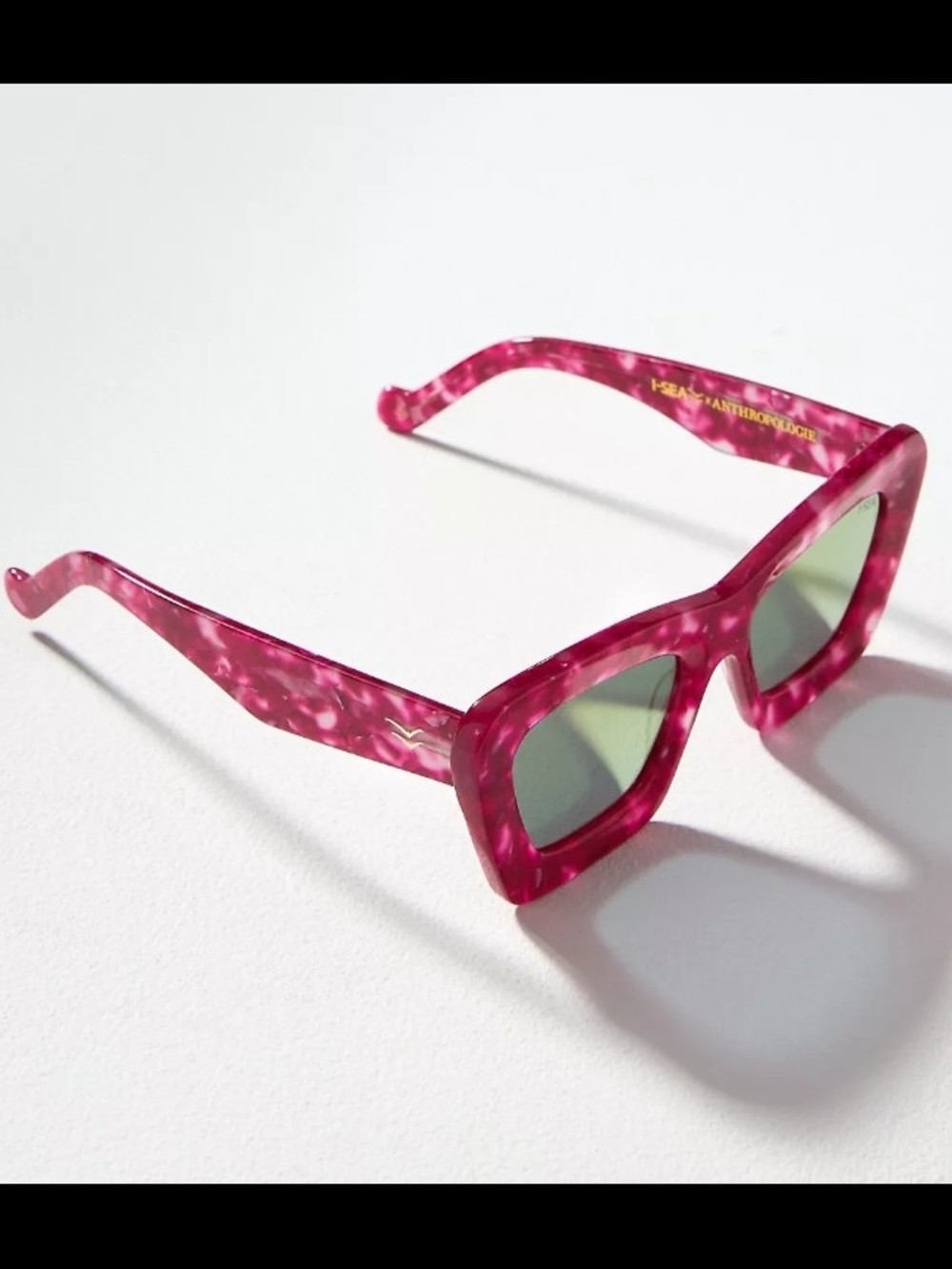 Anthropologie Fuchsia Marble Square Sunglasses
